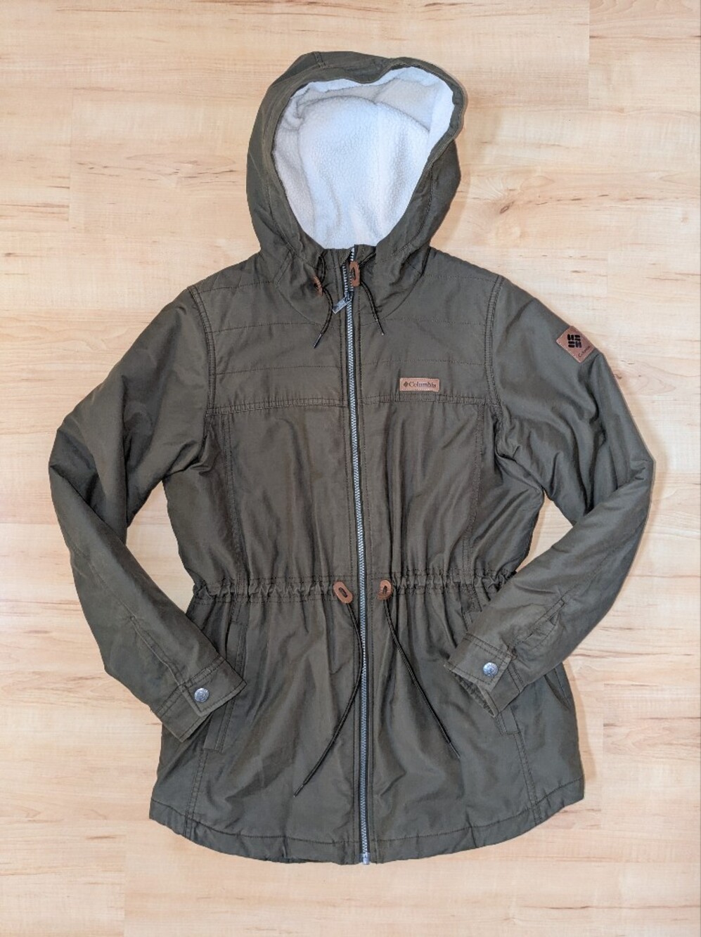 🌳M Columbia Green Jacket With Hood